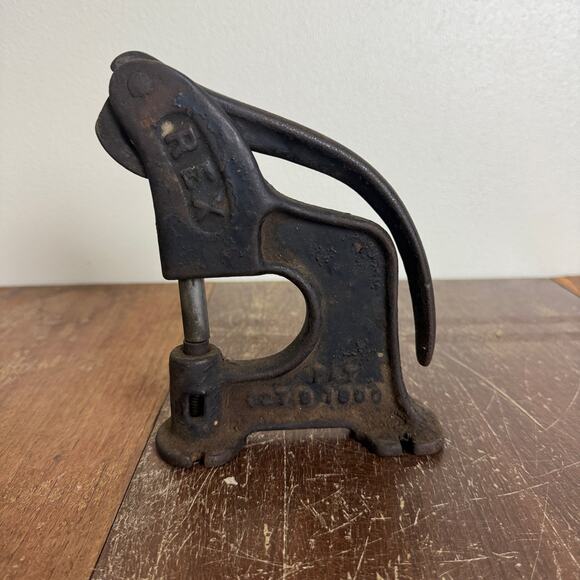 REX 27 Hand Operated Rivet Press ANTIQUE Pat Pend October 9 1900 Cast Iron - Picture 1 of 12